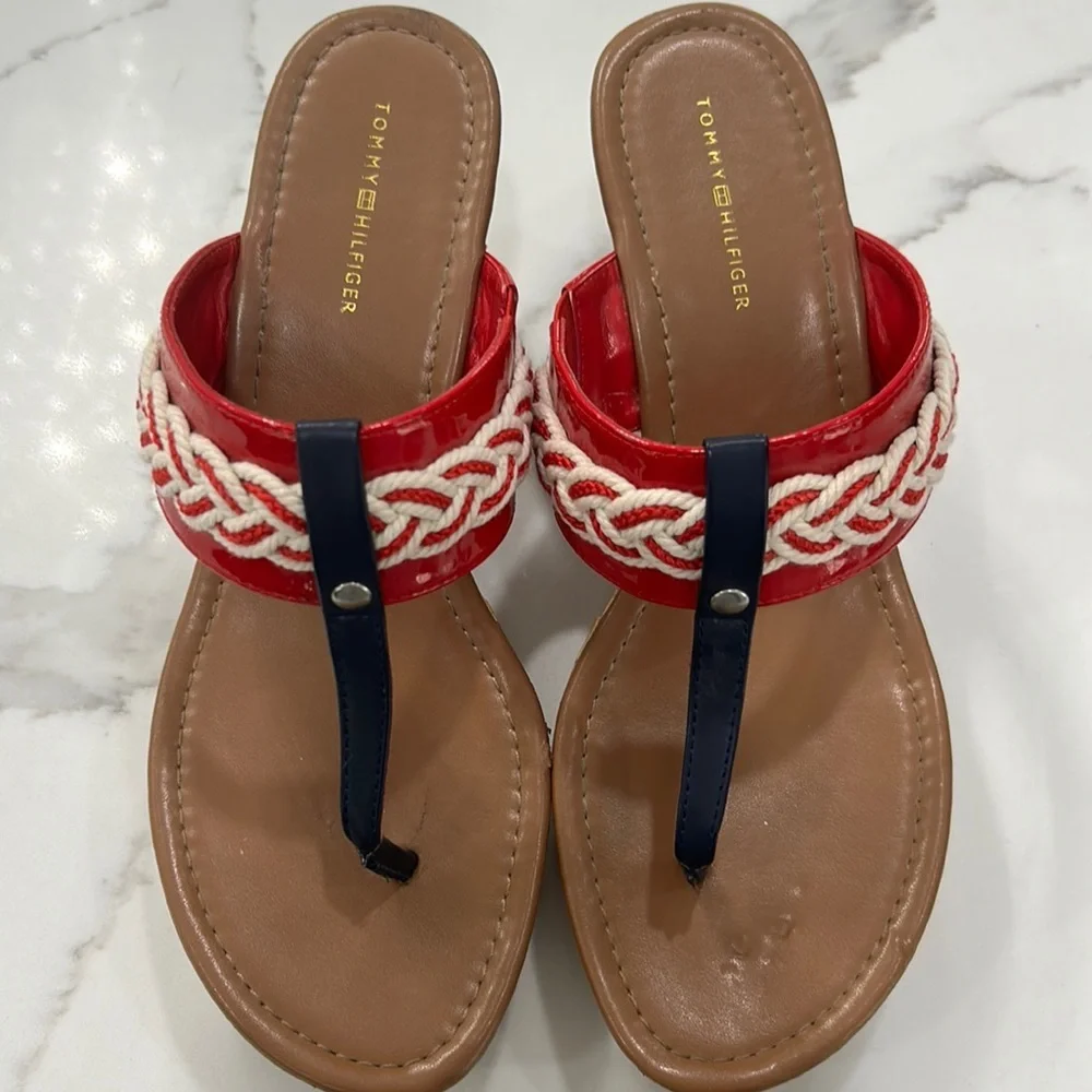 Tommy Hilfiger Cork Wedge Sandals. Size 8.‎ 5 M